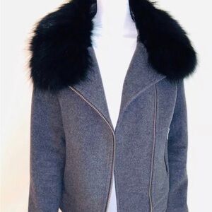 Mackage Gray Jacket with Black Fur Collar